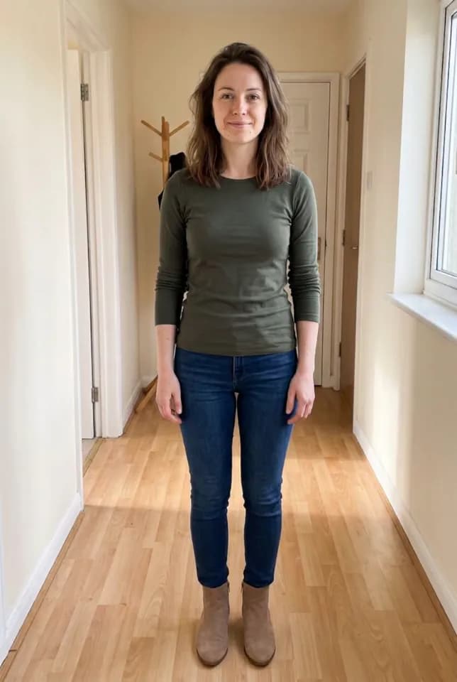Aynada's try-on result for the Taupe Suede Ankle Boots