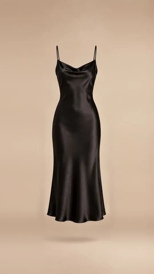 Product image: Black Satin Slip Dress