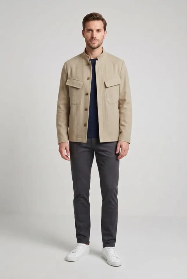 Aynada's try-on result for the Cotton Jacket